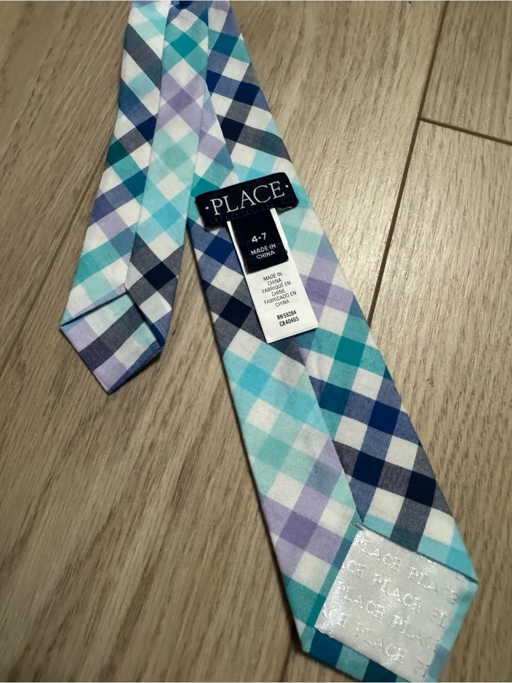 Plaid Multi-Blue boys Necktie